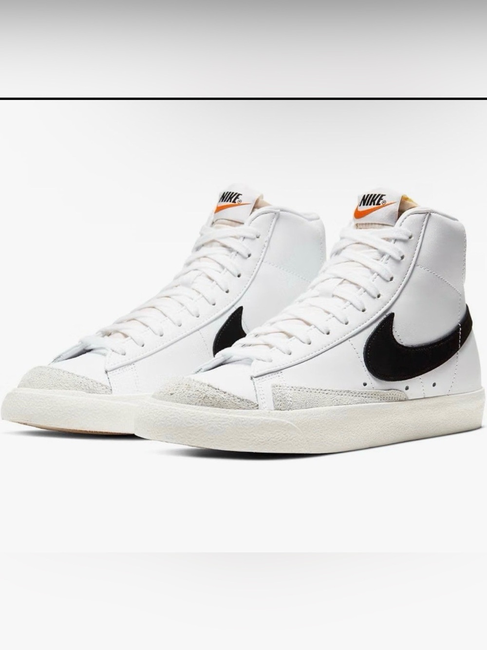 Nike Blazer Mid '77 Vintage White Black High Top Sneakers
